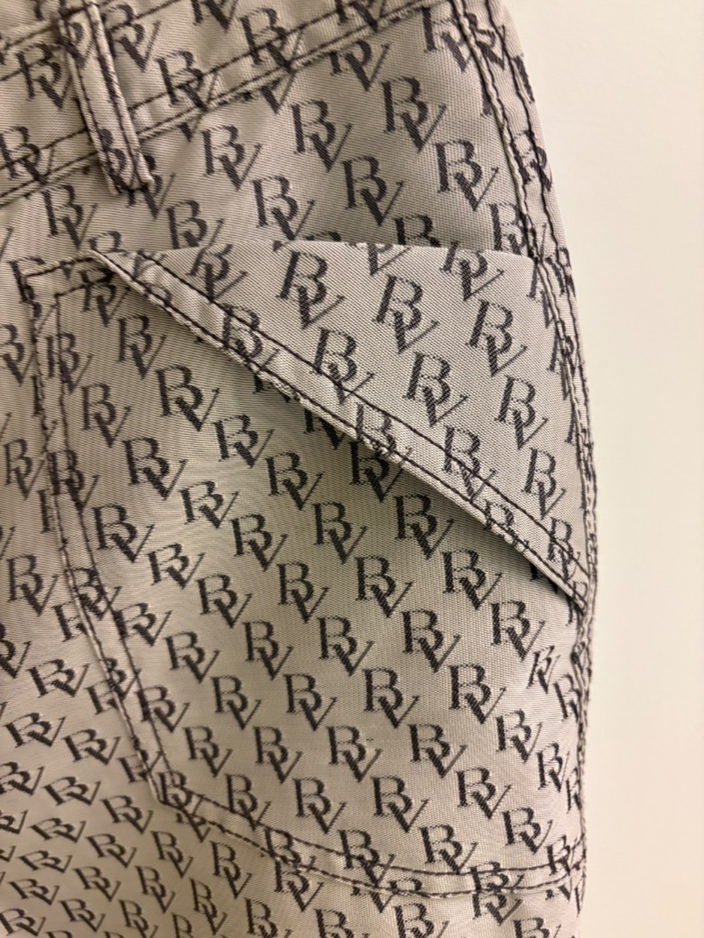 Bottega Veneta tan, brown logo straight leg pants. - Picture 6 of 14
